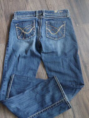 Meduim Wash Kut From The Cloth Ladies Y2K Jeans Bold Contrast Stitching